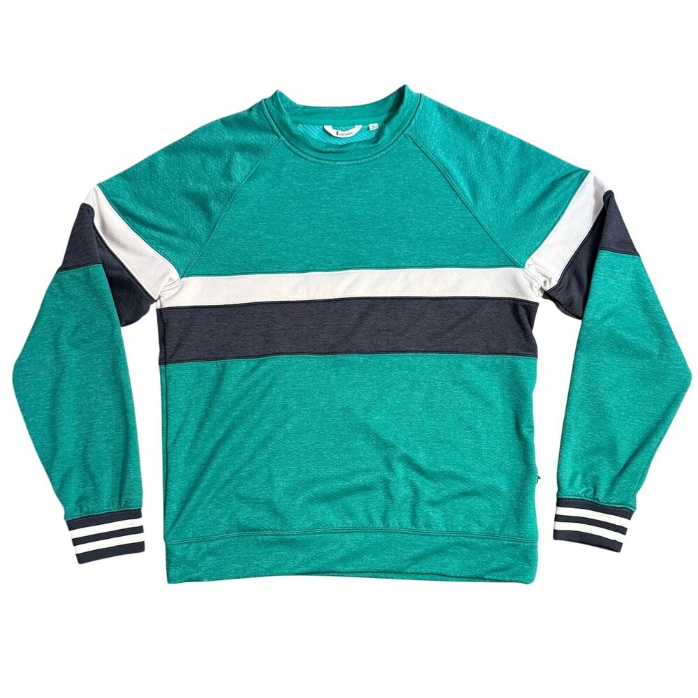 Cotopaxi Bandera Crew Sweatshirt Hike Run Jungle Stripes Green Unisex Small